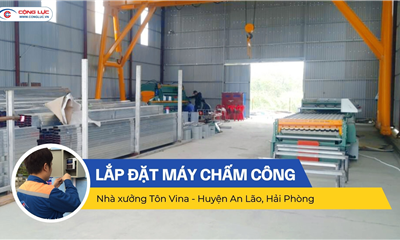 Lắp máy chấm công cho xưởng tôn Vina tại An Lão Hải Phòng